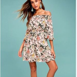 Lulus NWT floral off-the-shoulder dress